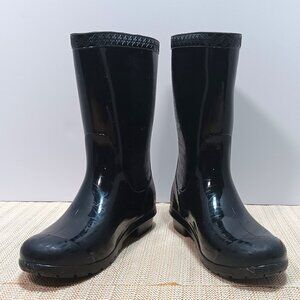 UGG Girls' Black Rain Boots - Size 1  Stylish & Weather-Ready 🌧️